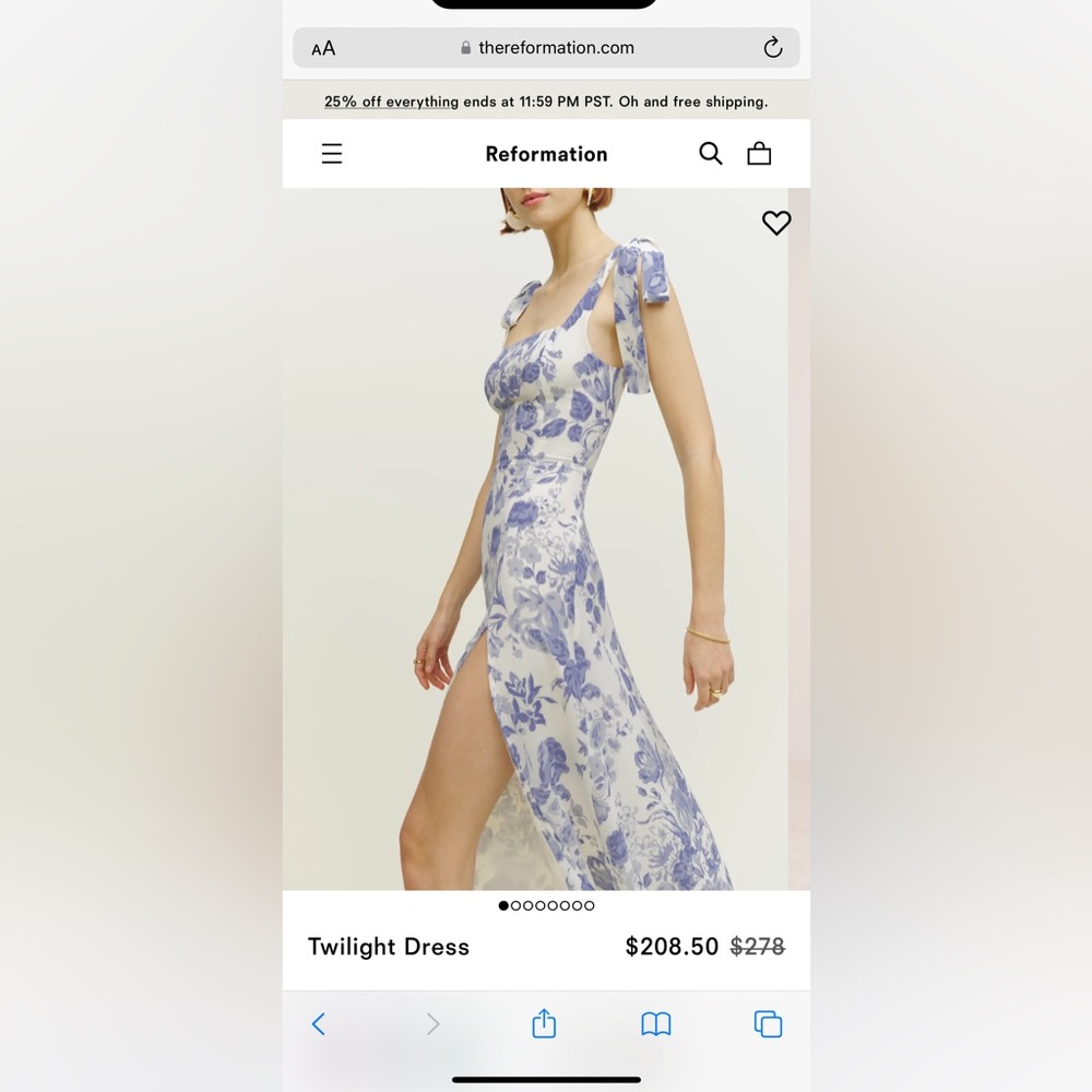 Reformation twilight dress size 8
